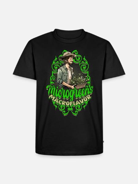 Microgreen Microgreens Macroflavor - Männer Premium Bio T-Shirt - Schwarz