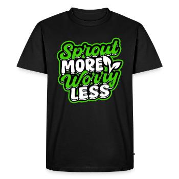 Micro-pousses Les micro-pousses poussent plus S’inquiéter Moins - T-shirt Premium bio Homme - noir - Devant - Nico (187cm)