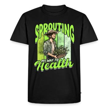 Les micro-pousses poussent sur mon chemin vers la santé - T-shirt Premium bio Homme - noir - Devant - Nico (187cm)