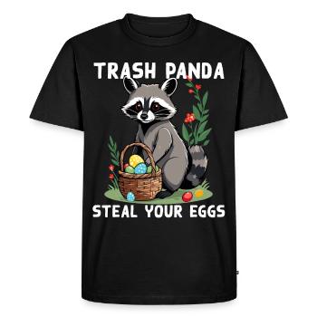 Funny Raccoon Saying Easter Bunny Design - Men's Premium Organic T-Shirt - black - Front - Nico (187cm)