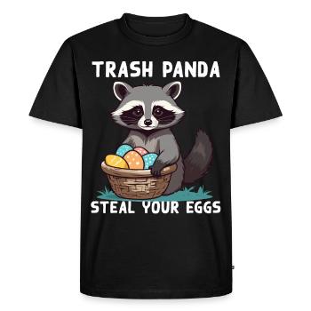 Drôle de raton laveur lapin de Pâques disant Pâques - T-shirt Premium bio Homme - noir - Devant - Nico (187cm)