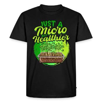 Microgreens Juste un micro peu plus sain - T-shirt Premium bio Homme - noir - Devant - Nico (187cm)
