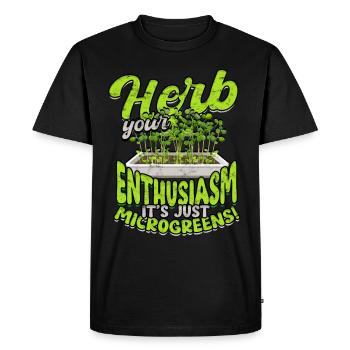 Herbez votre enthousiasme, ce ne sont que des micro-pousses ! - T-shirt Premium bio Homme - noir - Devant - Nico (187cm)
