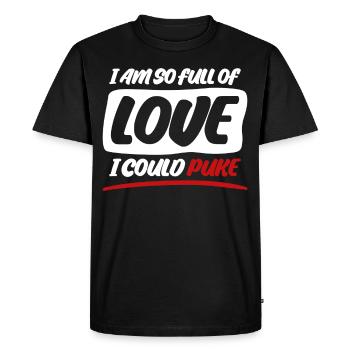 Saint-Valentin petite amie coeur amour - T-shirt Premium bio Homme - noir - Devant - Nico (187cm)