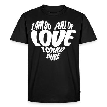 Coeur de petite amie de la Saint-Valentin - T-shirt Premium bio Homme - noir - Devant - Nico (187cm)