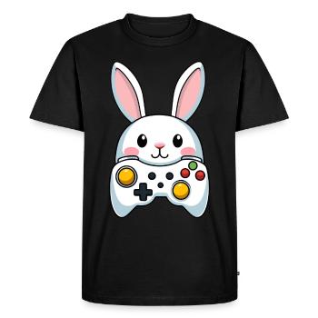 Easter Bunny Gamer Iconic Easter Gaming - Men's Premium Organic T-Shirt - black - Front - Nico (187cm)