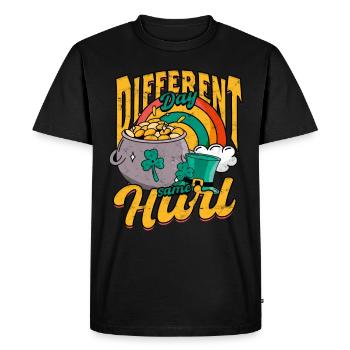 Hurling Different day same hurl - Men's Premium Organic T-Shirt - black - Front - Nico (187cm)