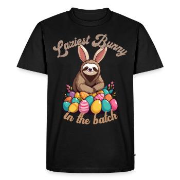 Funny Saying Cute Easter Sloth Sloth Sloth - Men's Premium Organic T-Shirt - black - Front - Nico (187cm)