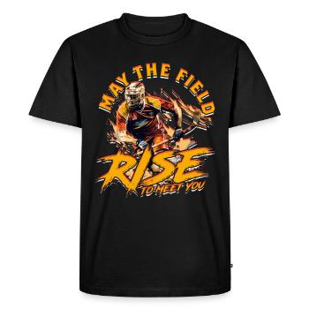 Hurling May the Field Rise to Meet You - Men's Premium Organic T-Shirt - black - Front - Nico (187cm)