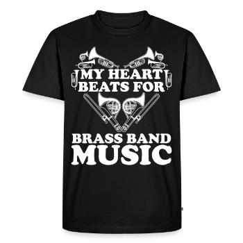 Cor d’harmonie Instrument en laiton coeur - T-shirt Premium bio Homme - noir - Devant - Nico (187cm)