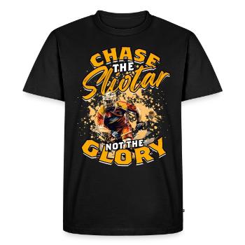 Hurling Chase the Sliotar Not the Glory - Men's Premium Organic T-Shirt - black - Front - Nico (187cm)