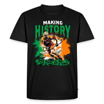 Hurling Making History One Hurl at a Time - Men's Premium Organic T-Shirt - black - Front - Nico (187cm)