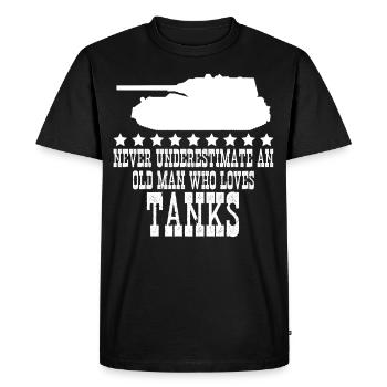 Chars de combat de chars MBT Tank Driver - T-shirt Premium bio Homme - noir - Devant - Nico (187cm)