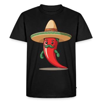 Aesthetic Chili Pepper Chili Streetwear Hot - Men's Premium Organic T-Shirt - black - Front - Nico (187cm)