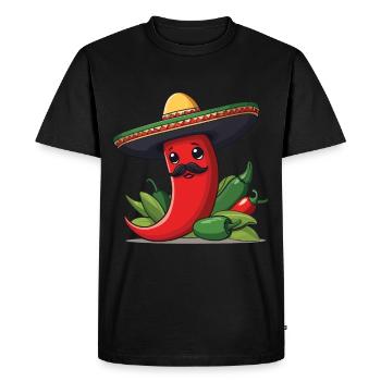 Esthétique Chili Pepper Chili Streetwear Chaud - T-shirt Premium bio Homme - noir - Devant - Nico (187cm)
