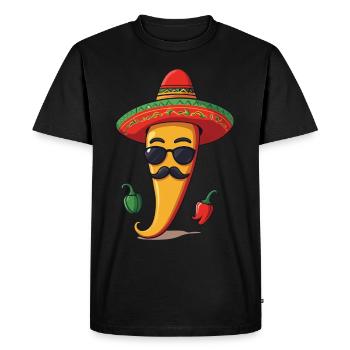 Aesthetic Chili Streetwear Hot Scoville Style - Men's Premium Organic T-Shirt - black - Front - Nico (187cm)
