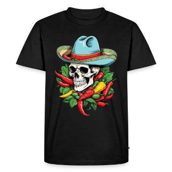 Esthétique Chili Skull Design Style mexicain - T-shirt Premium bio Homme - noir - Devant - Nico (187cm)