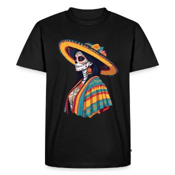Iconic Sugar Skull Iconic Sugar Skull - Men's Premium Organic T-Shirt - black - Front - Nico (187cm)
