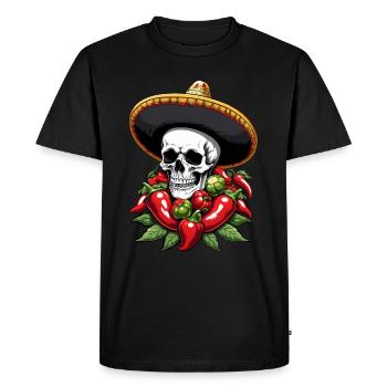 Esthétique Chili Skull Design Style mexicain - T-shirt Premium bio Homme - noir - Devant - Nico (187cm)