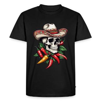 Esthétique Chili Skull Design Style mexicain - T-shirt Premium bio Homme - noir - Devant - Nico (187cm)