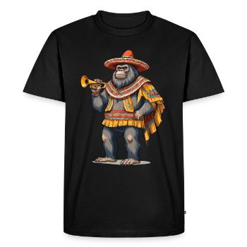 Sasquatch Bigfoot mexicain avec sombrero - T-shirt Premium bio Homme - noir - Devant - Nico (187cm)