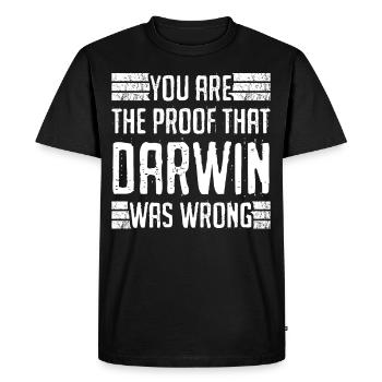 Darwinisme Misanthrope - T-shirt Premium bio Homme - noir - Devant - Nico (187cm)