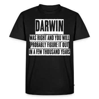 Darwin Award Misanthrope Grumpy - Men's Premium Organic T-Shirt - black - Front - Nico (187cm)