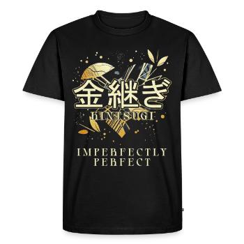Kintsugi Kintsukuroi Imparfaitement parfait - T-shirt Premium bio Homme - noir - Devant - Nico (187cm)
