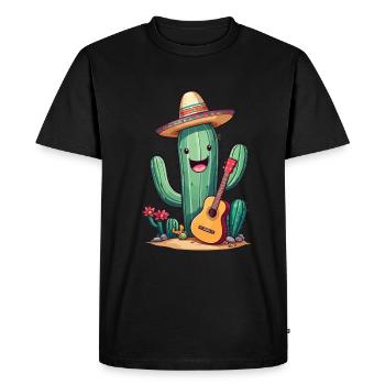 Cactus Mariachi Guitariste Cinco De Mayo - T-shirt Premium bio Homme - noir - Devant - Nico (187cm)
