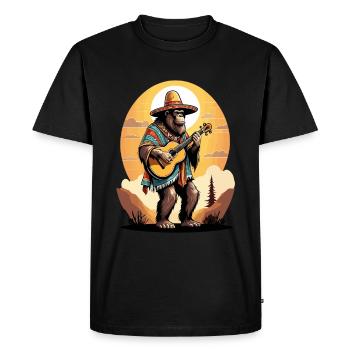 Bigfoot Guitariste Mexicain Mariachi - T-shirt Premium bio Homme - noir - Devant - Nico (187cm)