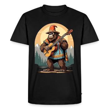 Bigfoot Mexican Mariachi Guitar Fiesta - Men's Premium Organic T-Shirt - black - Front - Nico (187cm)