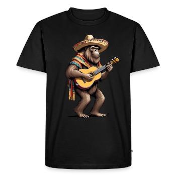 Bigfoot Mexican Mariachi Guitarist Fiesta - Men's Premium Organic T-Shirt - black - Front - Nico (187cm)
