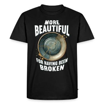 Kintsugi More Beautiful For Having Been Broken - Men's Premium Organic T-Shirt - black - Front - Nico (187cm)