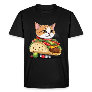 Taco Cat Cinco De Mayo Esthétique Nourriture Amour - T-shirt Premium bio Homme - noir - Devant - Nico (187cm)