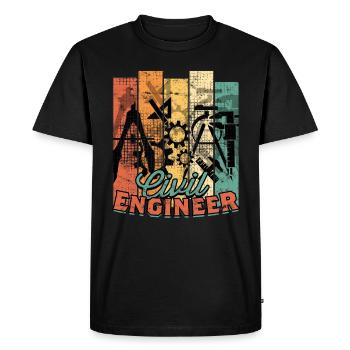 Ingénieur Ponts Génie Civil - T-shirt Premium bio Homme - noir - Devant - Nico (187cm)