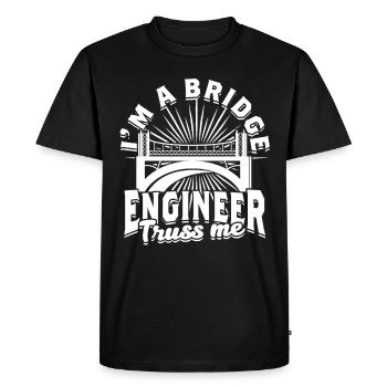 Ingénieur Ponts Génie Civil - T-shirt Premium bio Homme - noir - Devant - Nico (187cm)