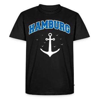 Hambourg Ville hanséatique Allemagne du Nord Bas-allemand - T-shirt Premium bio Homme - noir - Devant - Nico (187cm)