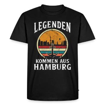 Hambourg Ville hanséatique Allemagne du Nord Bas-allemand - T-shirt Premium bio Homme - noir - Devant - Nico (187cm)