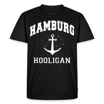 Hambourg Ville hanséatique Allemagne du Nord Bas-allemand - T-shirt Premium bio Homme - noir - Devant - Nico (187cm)