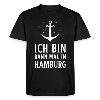 Hambourg Ville hanséatique Allemagne du Nord Bas-allemand - T-shirt Premium bio Homme - noir - Devant - Nico (187cm)
