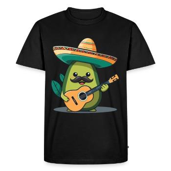 Avocado Mariachi Mexico Music Fiesta - Men's Premium Organic T-Shirt - black - Front - Nico (187cm)