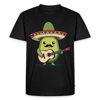 Avocado Mariachi Mexico Guitar Fiesta - Men's Premium Organic T-Shirt - black - Front - Nico (187cm)