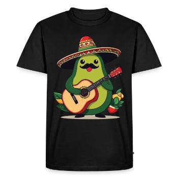 Avocat Mexicain Mariachi Guitariste - T-shirt Premium bio Homme - noir - Devant - Nico (187cm)