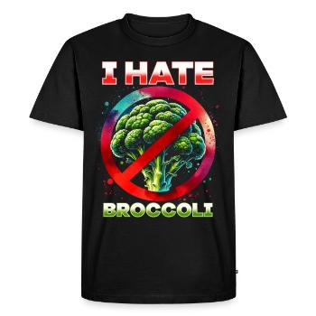 Je déteste le brocoli - T-shirt Premium bio Homme - noir - Devant - Nico (187cm)