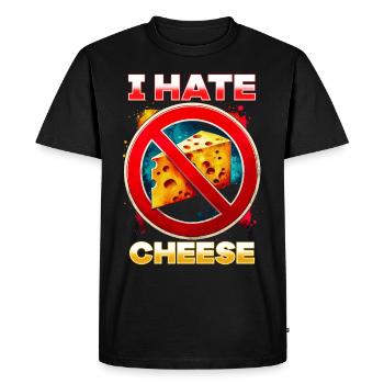 Je déteste le fromage - T-shirt Premium bio Homme - noir - Devant - Nico (187cm)