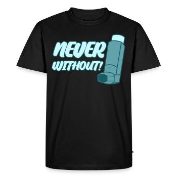 Inhalateur d’asthme asthmatique sifflant - T-shirt Premium bio Homme - noir - Devant - Nico (187cm)