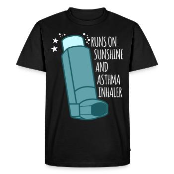 Inhalateur pour asthme asthmatique - T-shirt Premium bio Homme - noir - Devant - Nico (187cm)