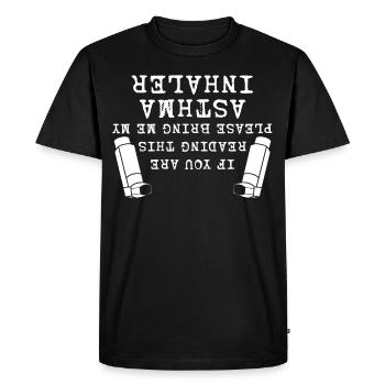 Inhalateur d’asthme Asthmatiques asthmatiques - T-shirt Premium bio Homme - noir - Devant - Nico (187cm)