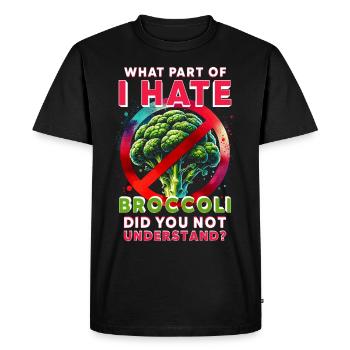 Détesteur de brocoli - T-shirt Premium bio Homme - noir - Devant - Nico (187cm)