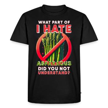 Détesteur d’asperges - T-shirt Premium bio Homme - noir - Devant - Nico (187cm)